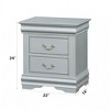 Gulches 24 Inch Tall Silver - Gray Nightstand, 2 Drawers, All Featuring Brushed Handles - 4 of 4