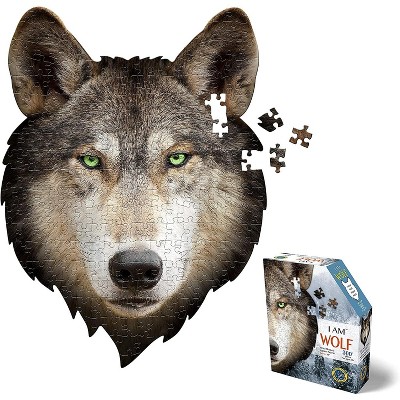 Madd Capp Games I AM Wolf 300 Piece Animal Head-Shaped Jigsaw Puzzle