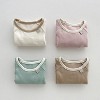 MyKids-Usa Baby Girl Solid Color Long Sleeves Soft Cotton Intimate Bodysuit - 2 of 4
