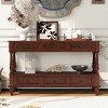 54" Solid Wood Narrow Console Table with Storage, Modern 2-Tier Sofa Table, Entryway Table for Living Room, Hallway, or Foyer-Panipeachy - 2 of 4