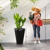 Tall Planters for Outdoor Plants Set of 3, 28 In Taper Planters with Drainage Holes, Indoor Grande Plant Pots, Front Porch Decor (Black) - 3 of 4