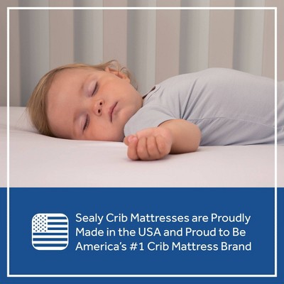Sealy Antibacterial 38x24 Mini Crib Mattress with Vinyl Cover