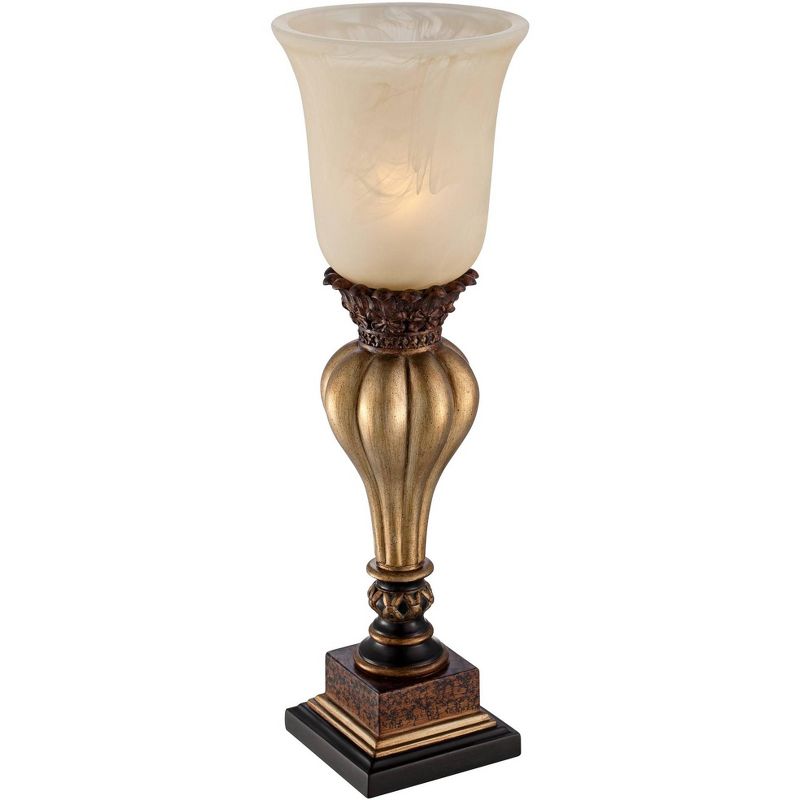 Regency Hill Traditional Uplight Accent Table Lamps 23 1/4" High Set of 2 Light Gold Alabaster Glass Shade for Living Room Bedroom, 5 of 8