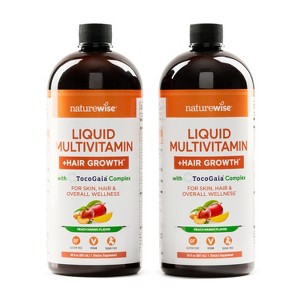 NatureWise Liquid Multivitamin Hair Growth + Tocogaia® for Hair Growth & Skin Elasticity + Biotin, Vitamin D, E, B - 1 of 4