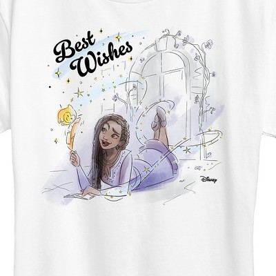 Medium White Cotton Women's Graphic T-Shirt with Asha Sketch
