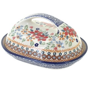 Blue Rose Polish Pottery M077 Manufaktura Butter Dish - 1 of 2
