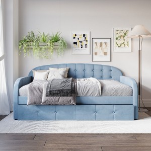 ChaletPosh Twin Size Daybed in Velvet with Storage - 1 of 4