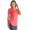Womens V Neck Criss Cross Neckline T Shirt Tunic Top - 24seven Comfort Apparel™ - 2 of 4