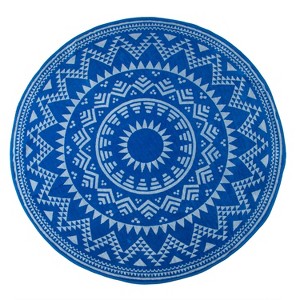 Round Floral Paisley Oversized 60" Cotton Beach Towel by Blue Nile Mills - 1 of 3