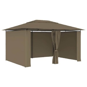 vidaXL Garden Marquee with Curtains 13.1'x9.8' Taupe 0.6 oz/ft² - 1 of 4