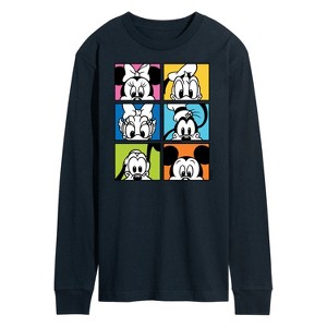 Men's - Disney - Mickey Friends Grid Long Sleeve Graphic T-Shirt - 1 of 4