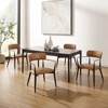 HOMLUX Set of 2 Modern Arm Dining Room Chair Faux Leather Accent Chair with Open Backrest for Kitchen&Living Room&Bedrom - 3 of 4