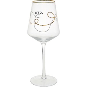 Pavilion Gift Company - Cheers Swirls - 17 oz Wine Glass - Drinkware - 1 of 4