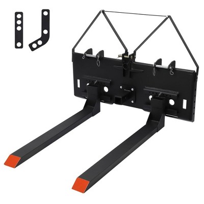 46" Skid Steer Pallet Fork Blades, 4000lbs Capacity Forklift Blades with Movable Connectors for Tractors Loaders Skid Steer Attachment, Black