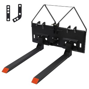 46" Skid Steer Pallet Fork Blades, 4000lbs Capacity Forklift Blades with Movable Connectors for Tractors Loaders Skid Steer Attachment, Black - 1 of 4