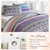 2 Piece Colorful Bohemian Quilt Set, Twin Size, Purple Grey Striped Bedding with 1 Sham - 4 of 4