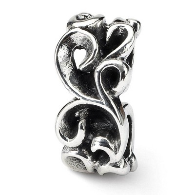 Black Bow Jewelry Sterling Silver Scroll Connector Bead Charm