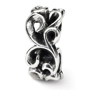 Black Bow Jewelry Sterling Silver Scroll Connector Bead Charm - 1 of 4