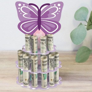 Big Dot of Happiness Beautiful Butterfly - DIY Birthday Party Money Holder Gift - Cash Cake - 1 of 4