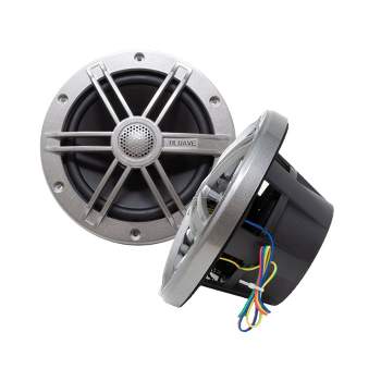 BLUAVE X65S RGB LED 6.5" Marine Coaxial Speakers, Silver Grills, Pair