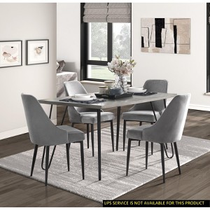 NicBex Dining Table Set for 4 Modern Sleek Dining Set Table with 4 Velvet Side Chairs for Kitchen - 1 of 4