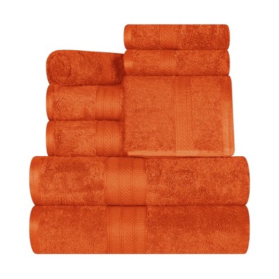Cotton Highly Absorbent Solid Assorted 8-Piece Towel Set by Blue Nile Mills