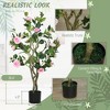 Set of 2 Decorative Artificial Plants, Camellia Flowers in Pots, Fakes Plant for Home Indoor Decor, 39 inch - 4 of 4