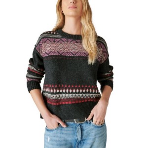 Lucky Brand Womens Fair Isle Crew Pullover Sweater - 1 of 1