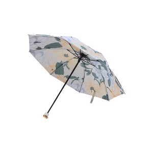 Unique Bargains Umbrella Manual 8-rib Double Layer Flower Sun Protection Vinyl Impact Cloth Hibiscus 1 Pcs - 1 of 4