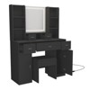 FONTOI Vanity Desk with Mirror&Hair Dryer Rack, Dressing Table with Ample Drawers for Bedroom, Black, 15.75"*55.91"*43.31" - 2 of 4