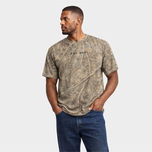 Dog Dad Minimal Puff Print - Men's Heavyweight Camo Tee - XL Camo