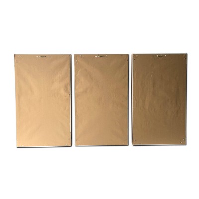 Golden Birds Triptych Floating Framed Canvas Wall Art