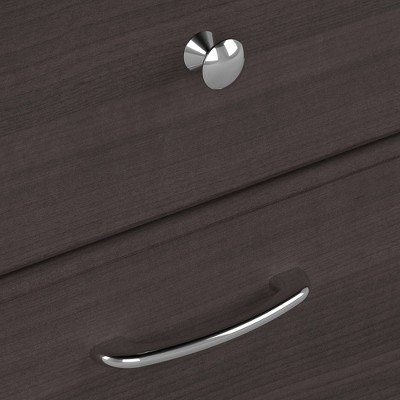 Heather Gray L-Shaped Wood Computer Desk with Hutch and Drawers