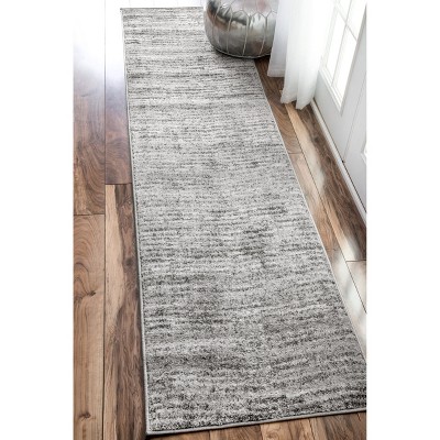 Sherill Gray Synthetic Rectangular Runner Rug