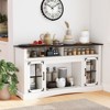 Tangkula TV Stand w/LED Lights & Remote Control Storage Cabinets & Adjustable Shelves - 3 of 4