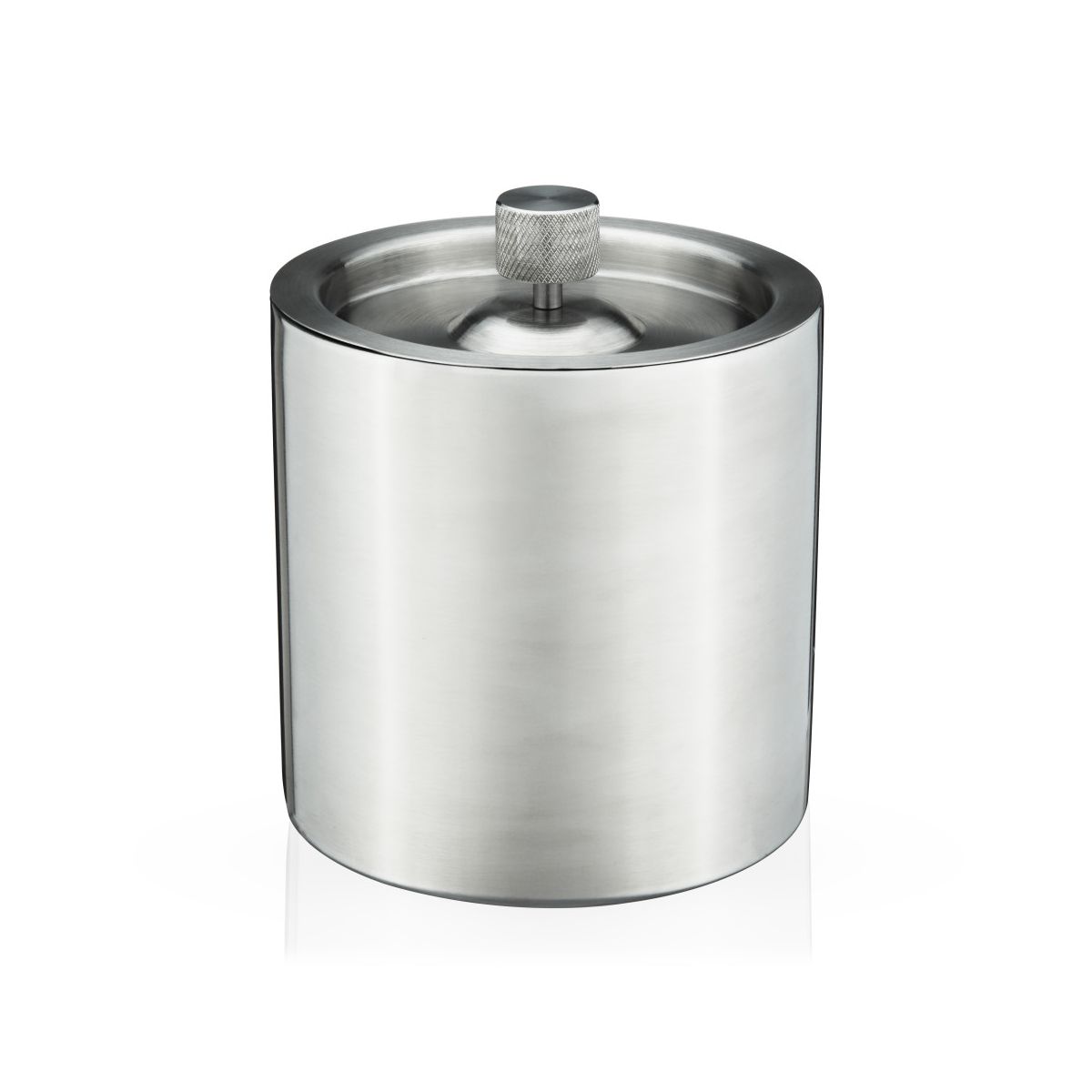 Viski Harrison Double Walled Insulated Stainless Steel Ice Bucket with Lid for Wine and Champagne, Home Bar Gifts for Men and Women, 2L, Silver