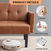 Convertible Futon Sofa Bed, Linen Flannel Small Couch Sofa with Wood Legs - 2 of 4