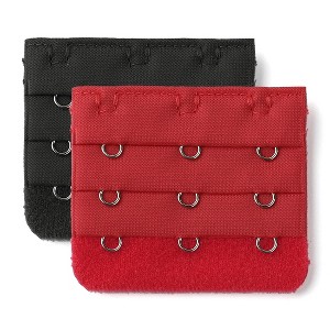Allegra K Women's 3 Hook 3 Row Stretchy Bra Strap Extenders Hooks Bra Band - 1 of 4