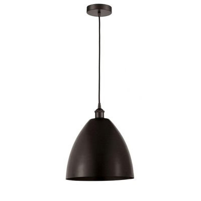 Edison Dome - 1 Light Cord Hung Mini Pendant In Industrial Style-14.75 Inches Tall and 12 Inches Wide