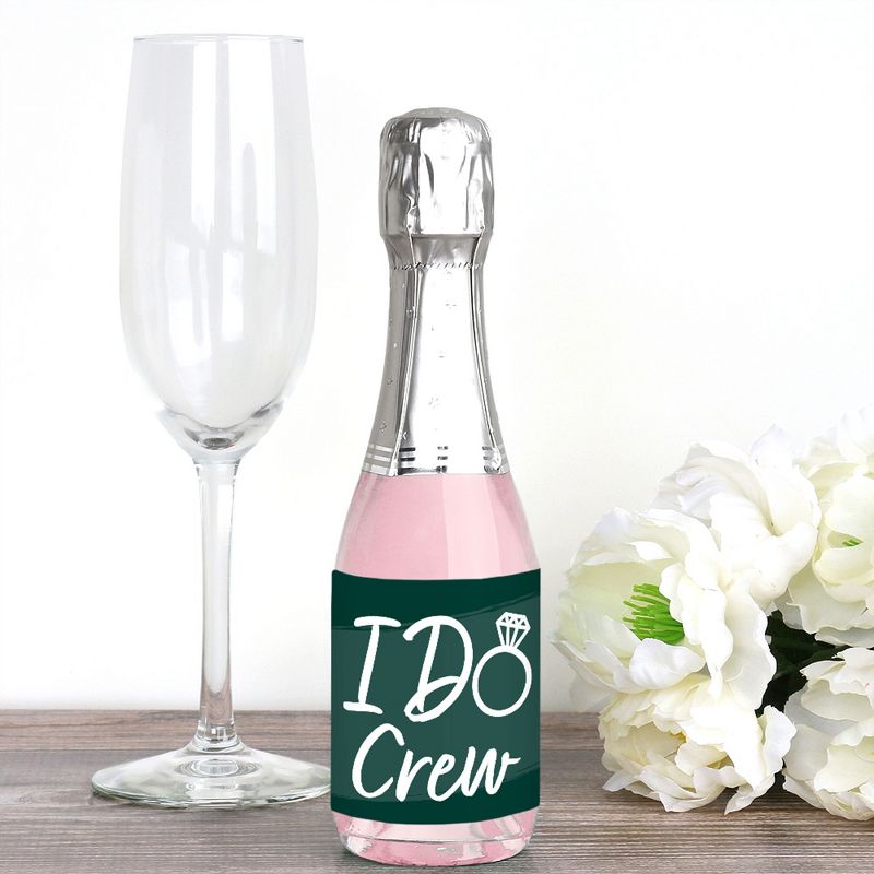 Big Dot of Happiness Emerald Elegantly Simple - Mini Wine and Champagne Bottle Label Stickers - Wedding or Bridal Shower Guest Party Favor Gift 16 Ct, 2 of 8