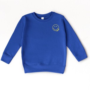 The Juniper Shop SmileyWorld Embroidered Smiley Face Outline Toddler Sweatshirt - 3T - Royal - 1 of 3