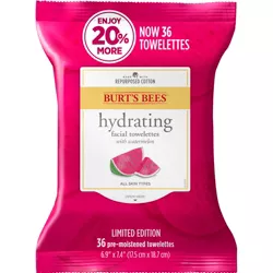 Burt's Bees Watermelon Towelettes Facial Cleanser - 36ct