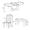 ChicFurnit Dining Sets Extendable Pedestal Table Set with Upholstered Chairs and Bench for Kitchen Dining Room, Beige, 40.75"*24.02"*19.76" - 3 of 4