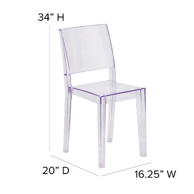 Elegant Clear Polycarbonate Stacking Side Chair