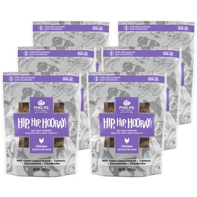 Phelps Wellness Collection Hip, Hip, Hooray Joint Health Chicken Recipe Dog Treats 4.5 oz, 6 Pack