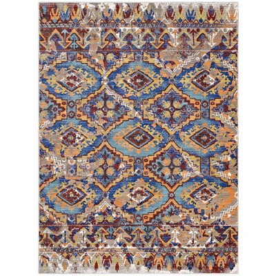 Modway Centehua Distressed Southwestern Aztec 4x6 Area Rug – Multicolor – Soft Cross-Woven Polyester Rug with Tight Low Pile for Entryways or Offices