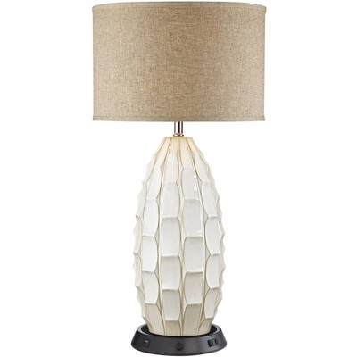  Possini Euro Design Cosgrove Oval Table Lamp with Dimmable USB Workstation Base 