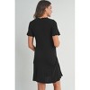Hello Miz Women's Lounge Ribbed Knit Short Sleeve Maternity Dress - 3 of 4
