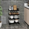 Tangkula 2 PCS 4-Tier Slim Storage Cart Kitchen Organizer Utility Cart w/Lockable Wheels - 2 of 4