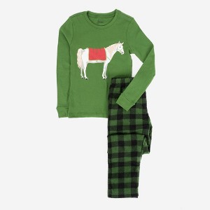 Leveret Kids Pajamas Cotton Top and Fleece Pants - 1 of 3